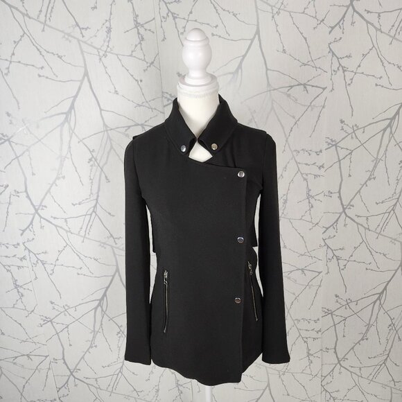 Wilfred Black Japanese Crepe Mayet Moto Jacket - Picture 5 of 10